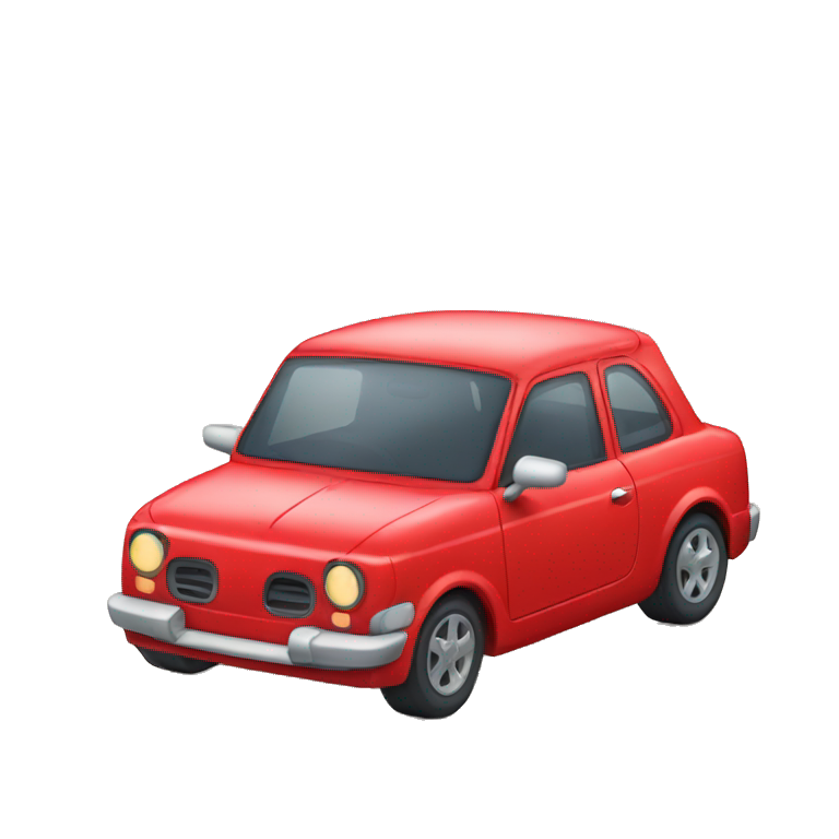 front of cute little red car emoji