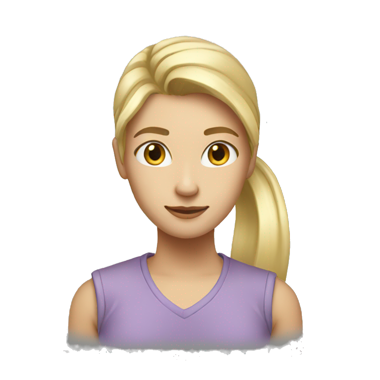 ponytail college student, low energy, blonde emoji