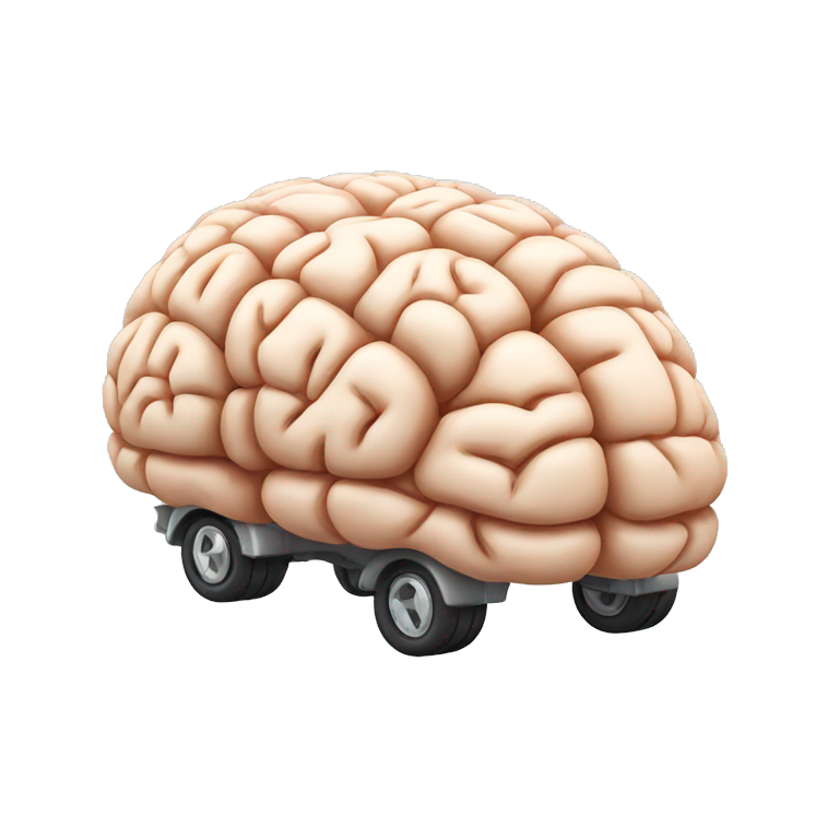 brain in the shape of a car emoji