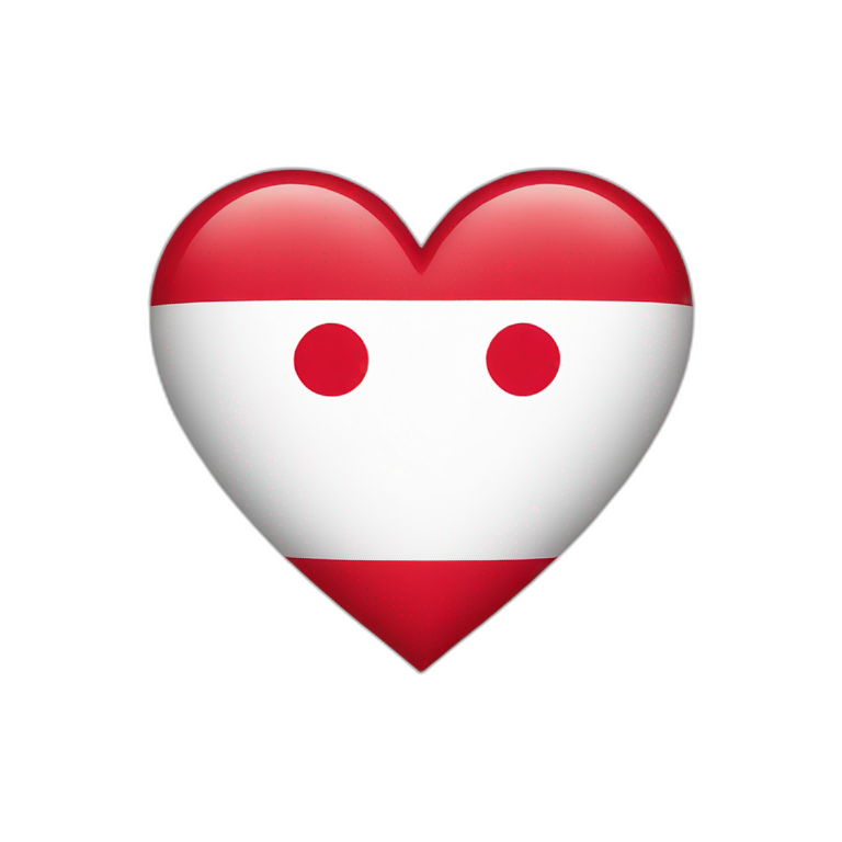 Flag of Japan in the shape of a heart emoji