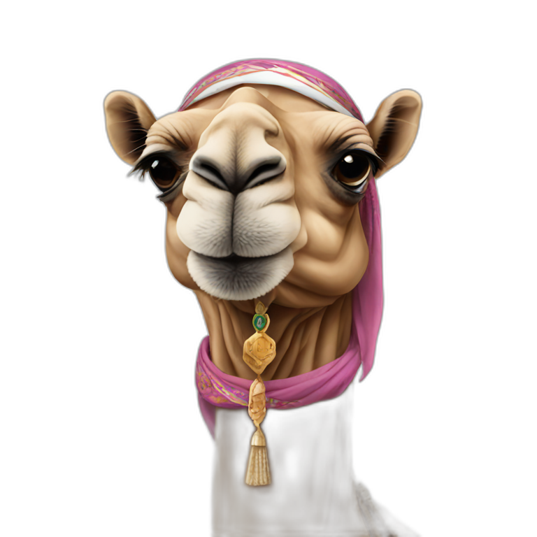 camel wearing arab head scarf emoji
