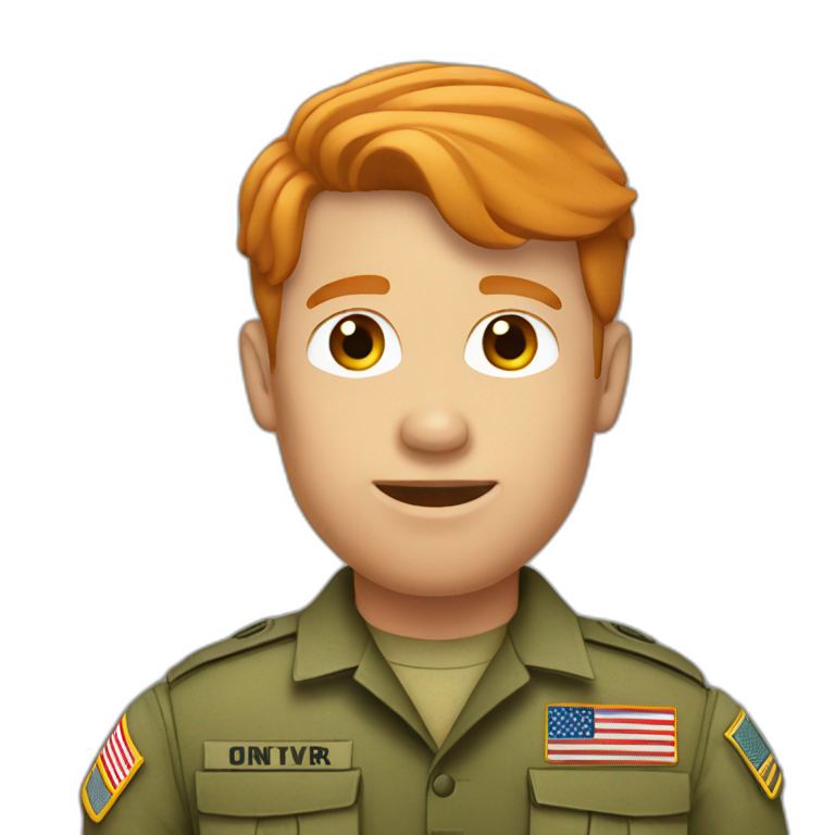 united states army man with ginger hair emoji