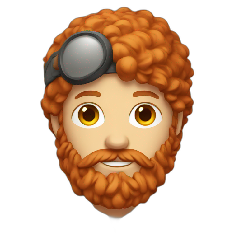 Red headed hiker with long beard emoji