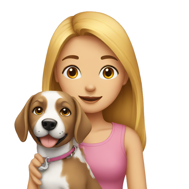 Girl with her dog emoji