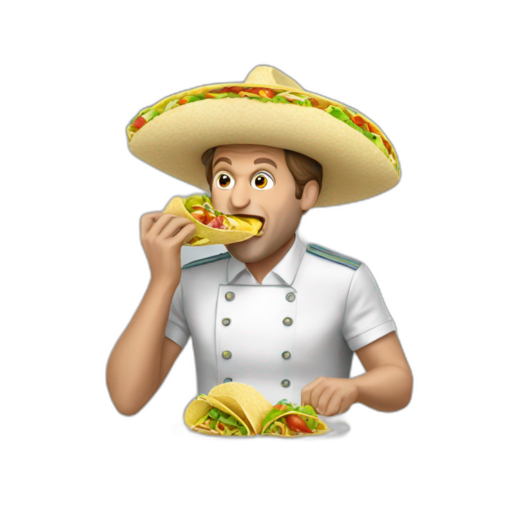 Macron eating tacos emoji
