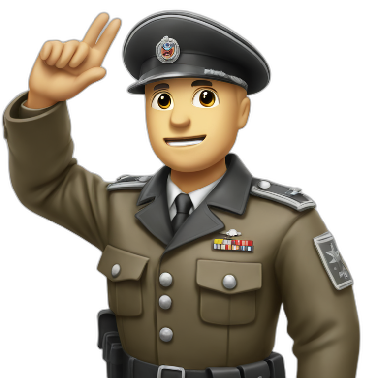 gestapo reich soldier raises arm greeting emoji