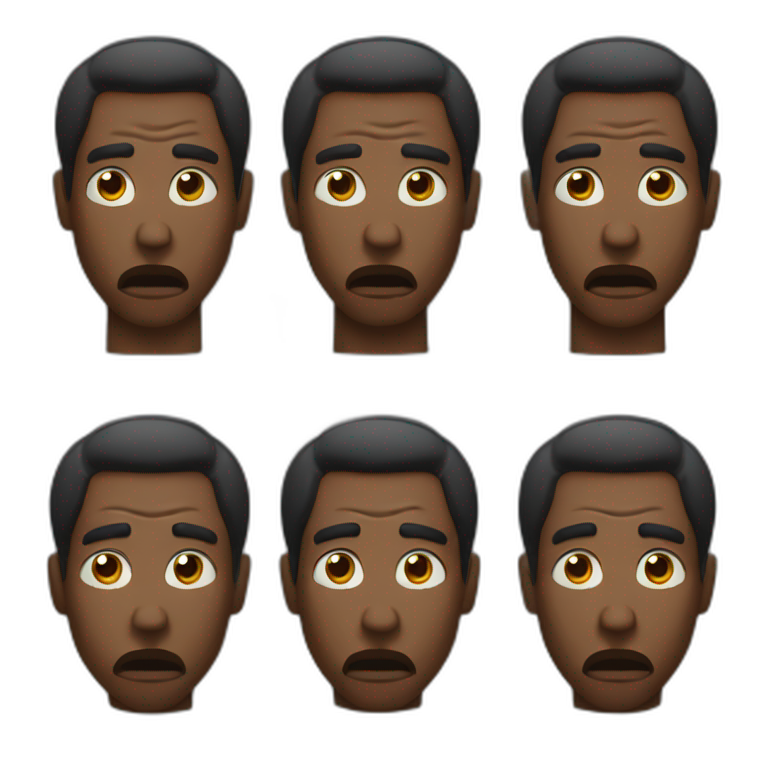 black man shocked with his hands on his head emoji