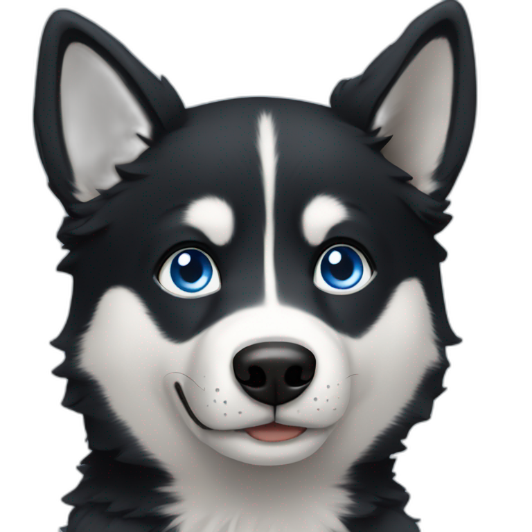 black husky boy with blue eyes emoji