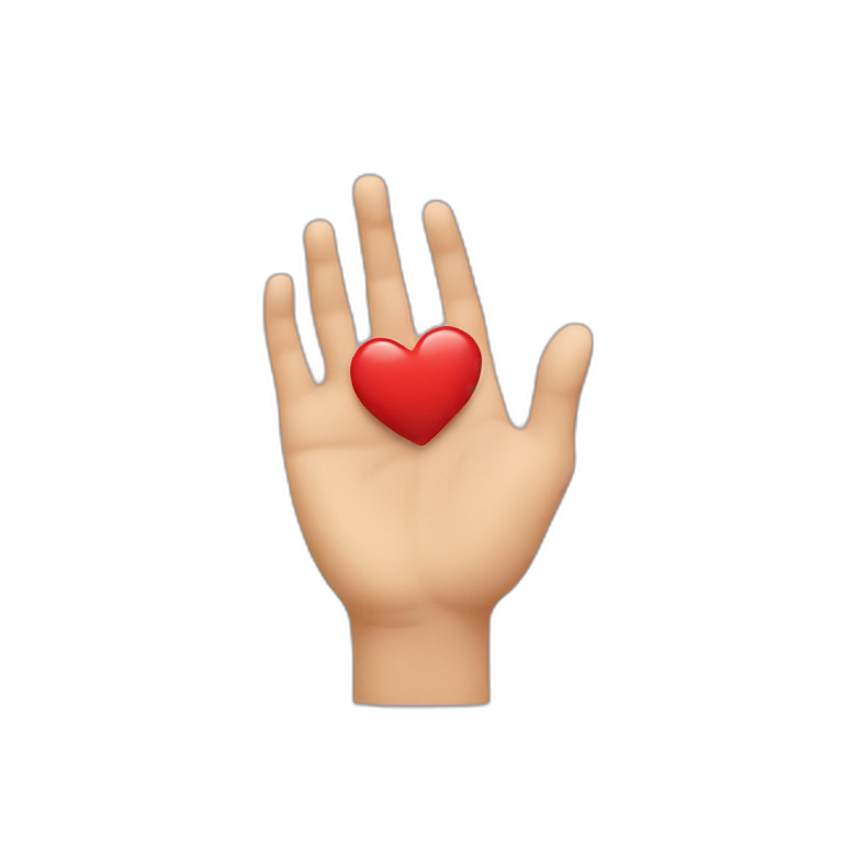 Hand form heart emoji