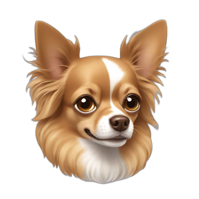 Long hair brown Chihuahua emoji