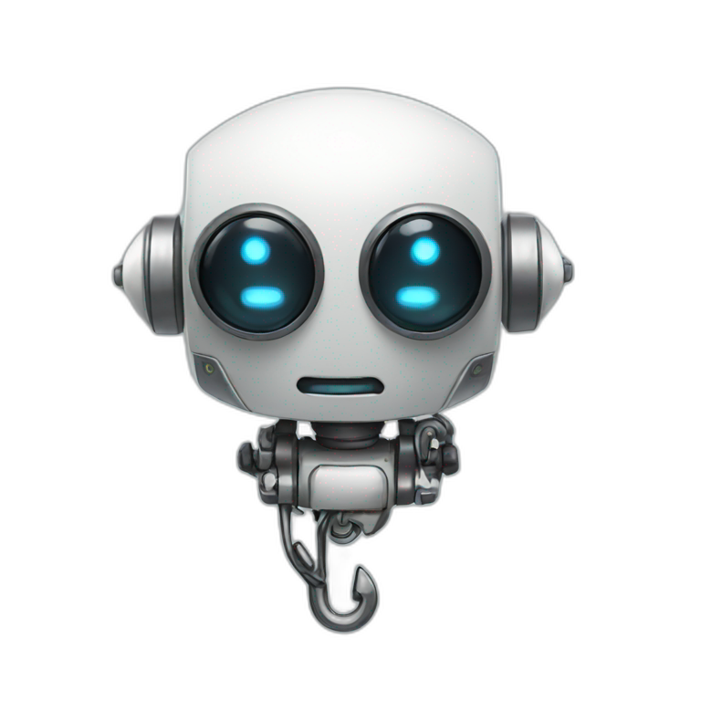 robot with a hook emoji