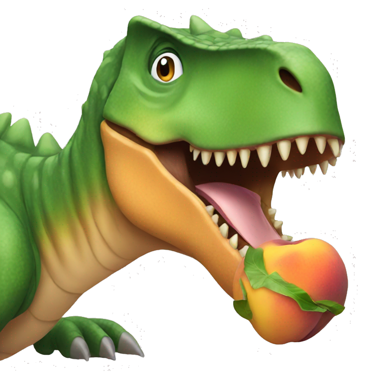 Dinosaur eating peach  emoji