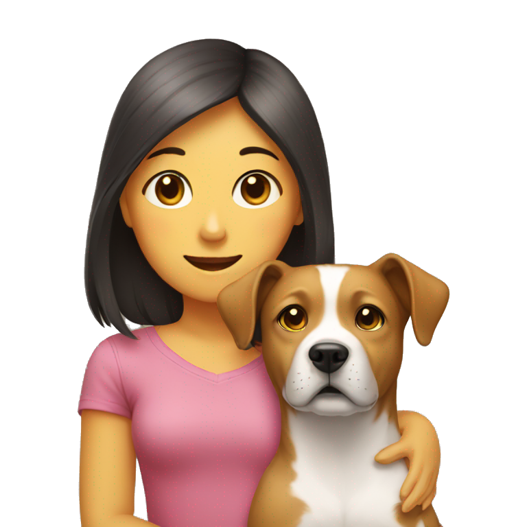Dog and girl together  emoji