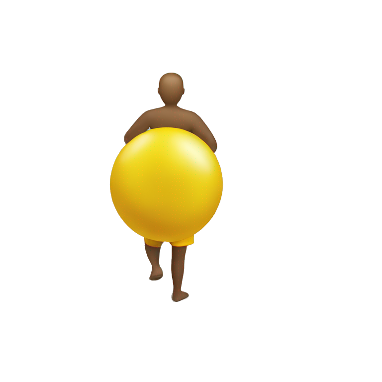 Yellow Man in shorts  passing a beach ball emoji