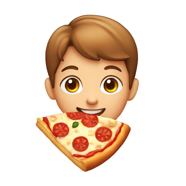 Kid eating pizza emoji