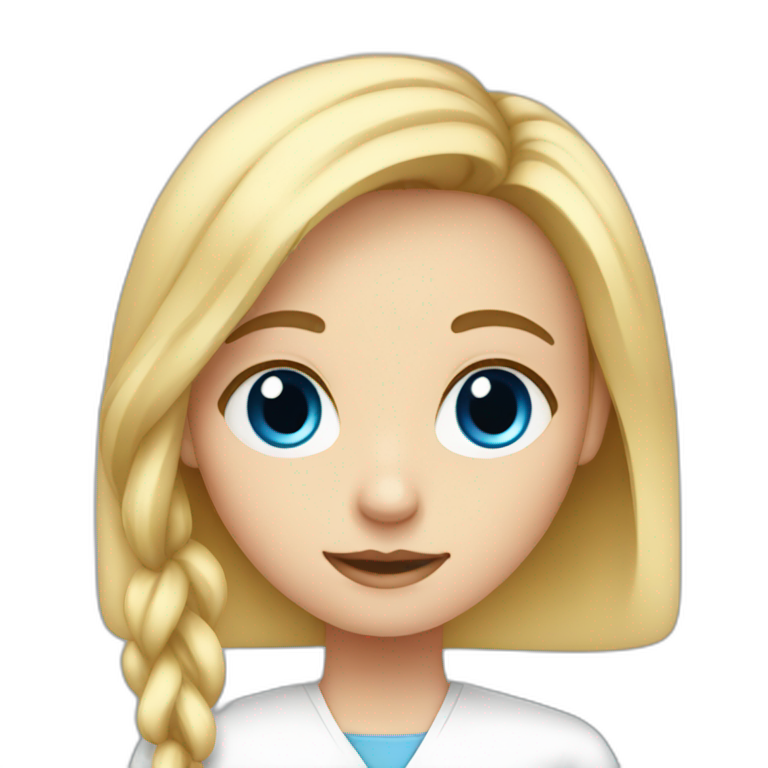 Blood test for Girl with blond hair and blue eye emoji