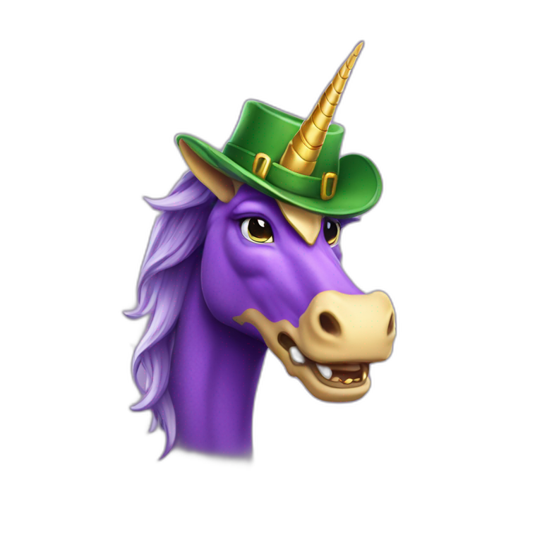 purple dragon unicorn leprechaun  emoji