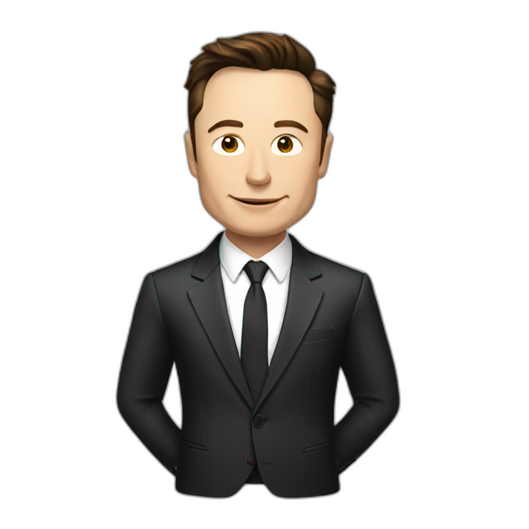 elon musk with a suit emoji