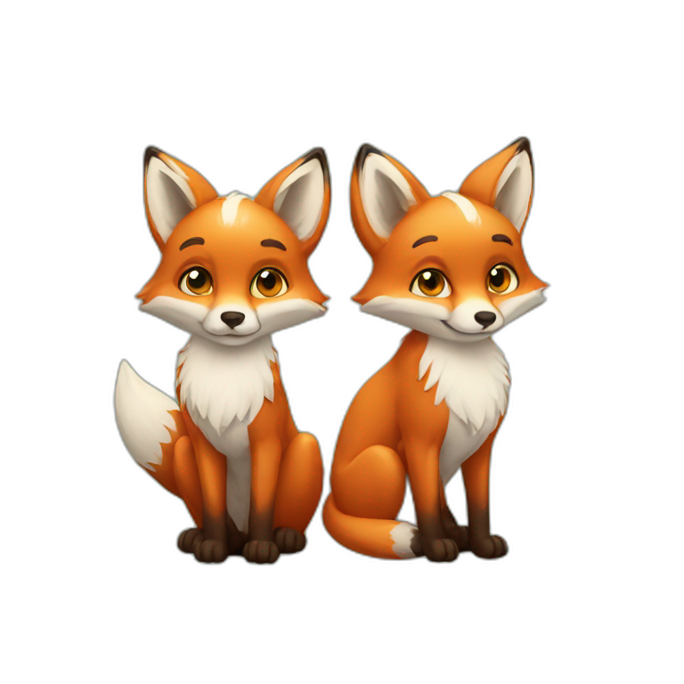 Twin foxes emoji