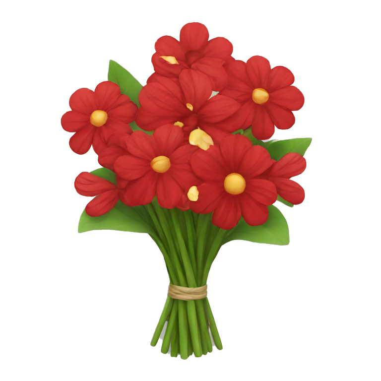 red flower bouquet  emoji