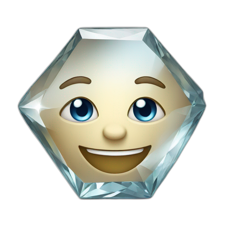 A diamond with a smile emoji