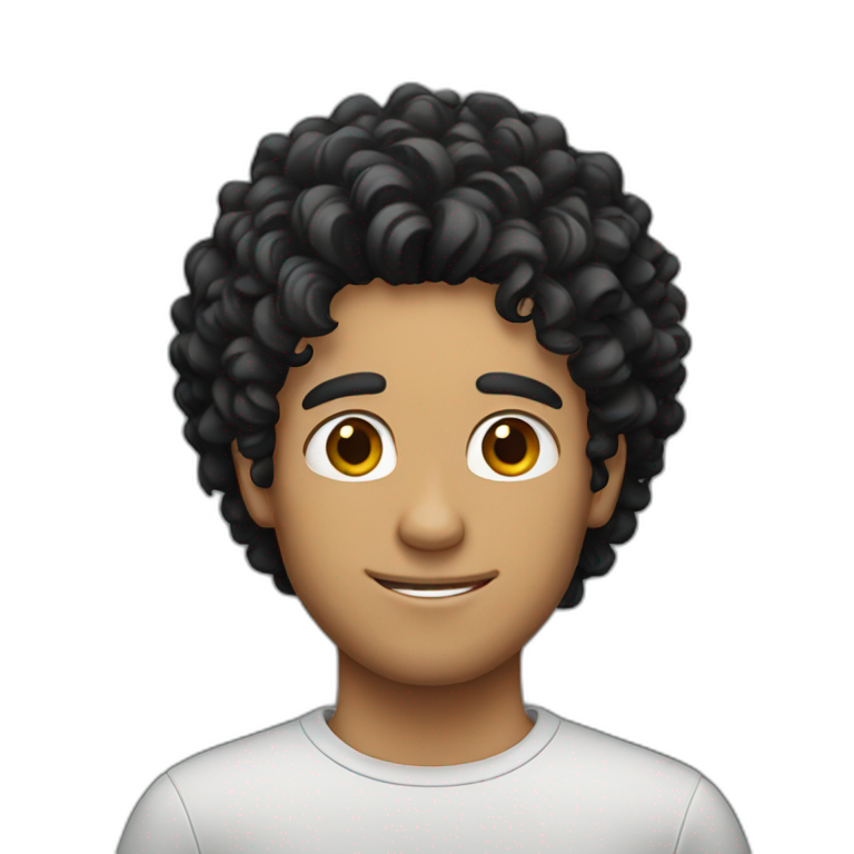 guy with curly black hair emoji