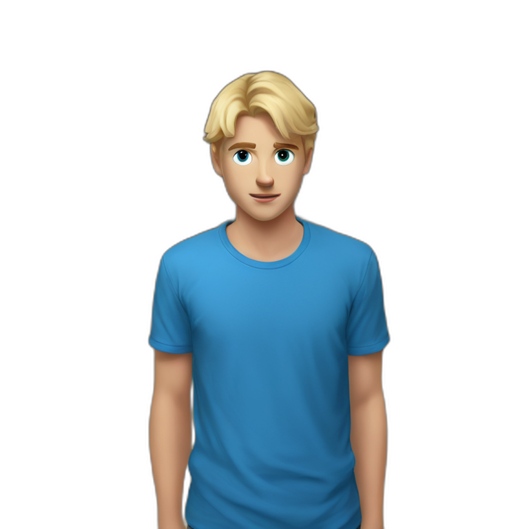 blonde boy in blue. emoji