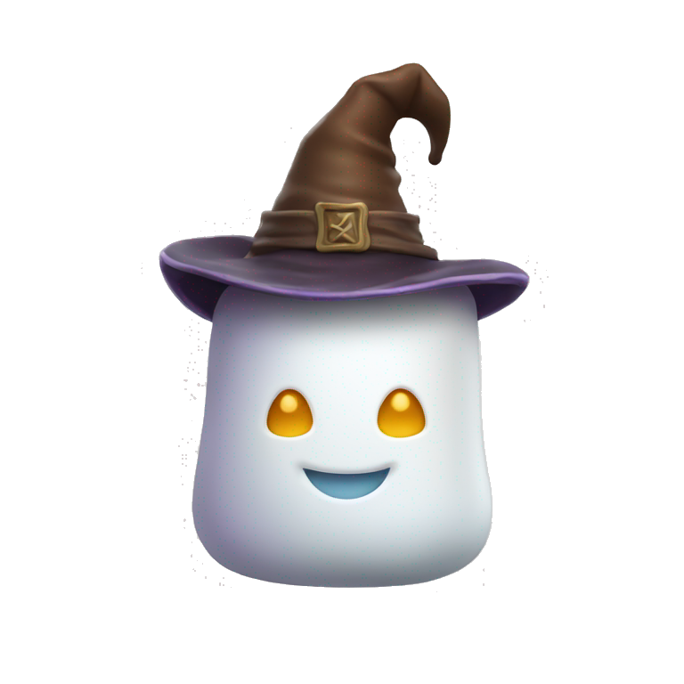 marshmallow with wizard hat emoji