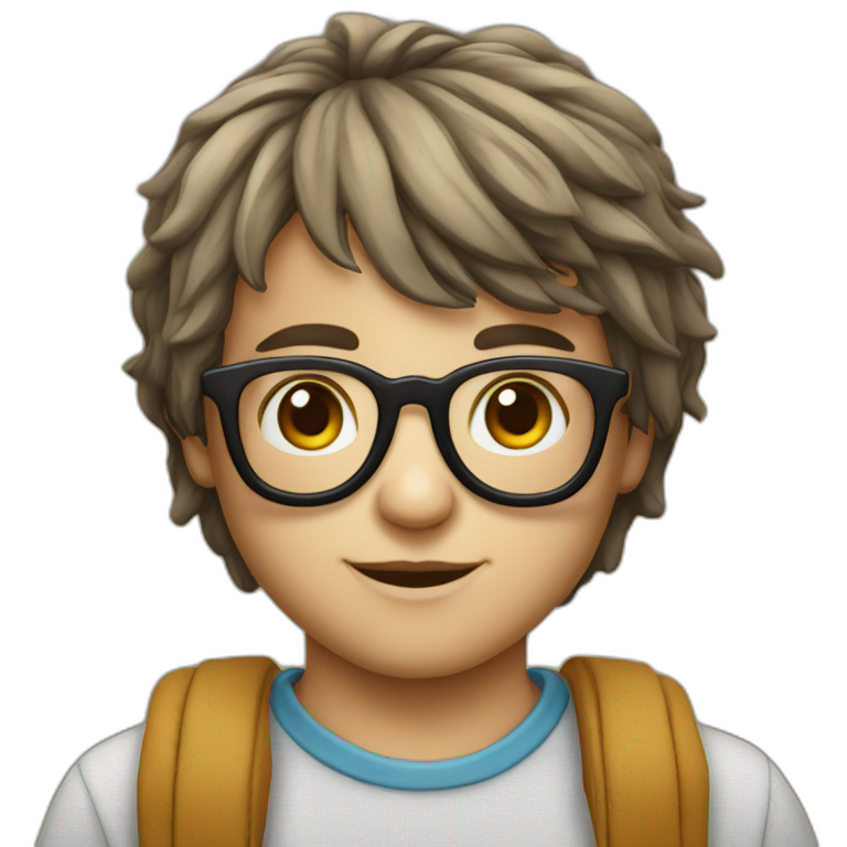 Enfant avec des lunettes emoji