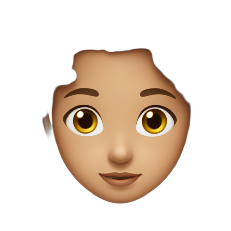 Girl, brown curly long hair, light brown skin, 7 years old, brown round eyes, ballerina costume emoji