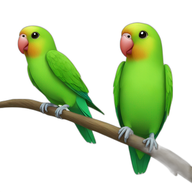 green lovebird emoji