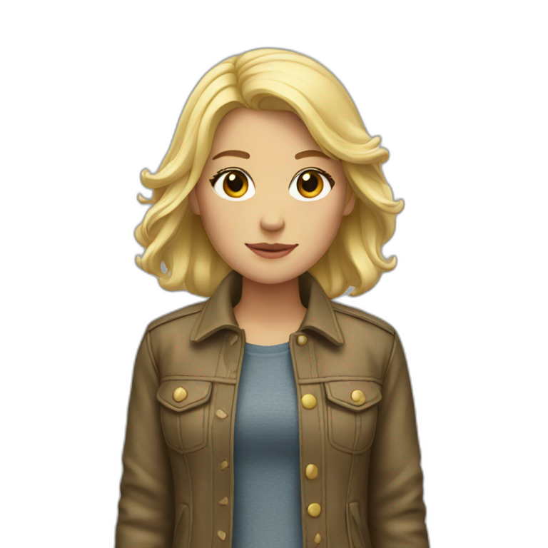 Blonde girl with jacket not on emoji