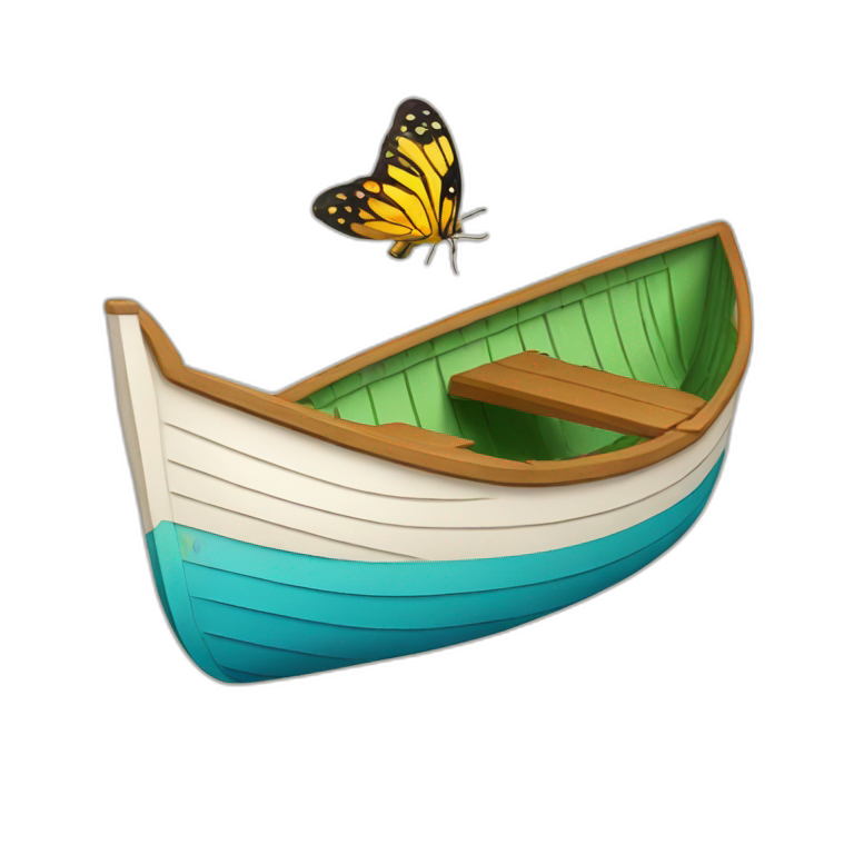 butterfly in the shape of a boat emoji
