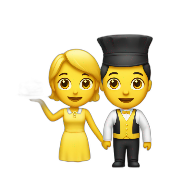 yellow lady with waiter dress emoji