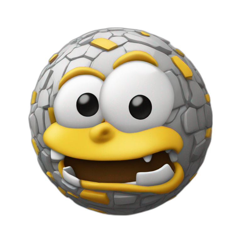3d sphere with a cartoon Bart Simpson skin texture emoji