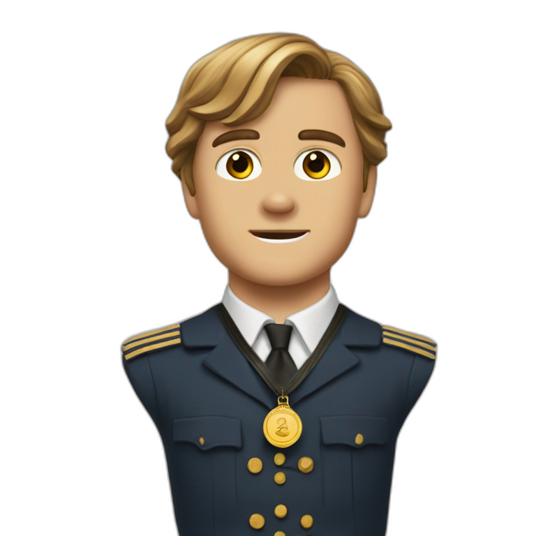 jack dawson from the titanic with a medal emoji