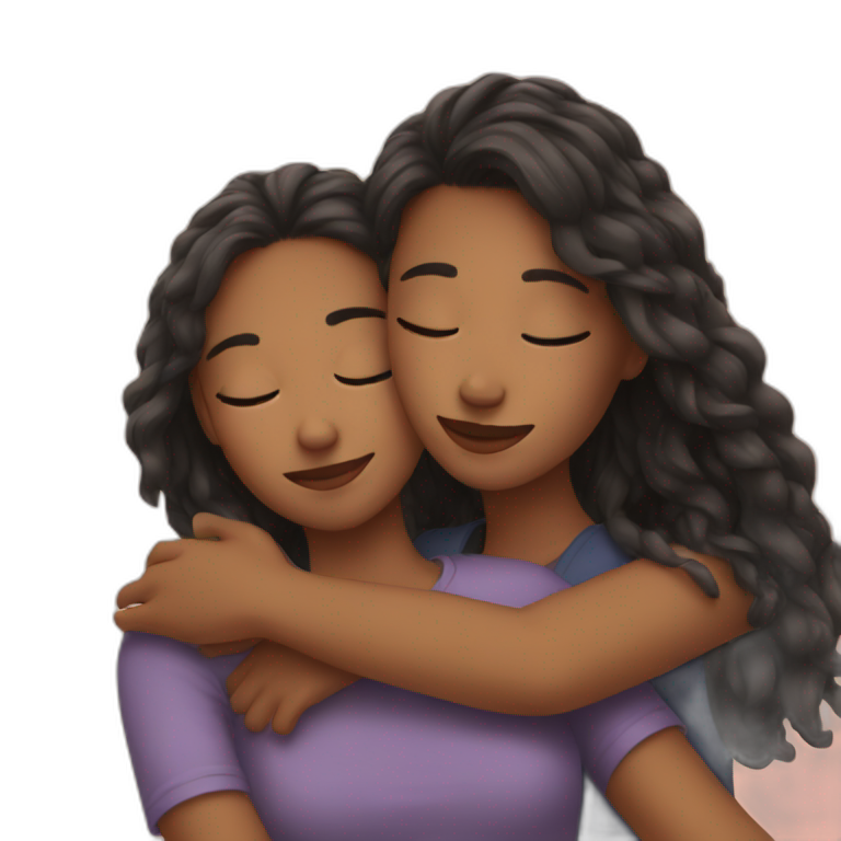 Girl hugs girl emoji