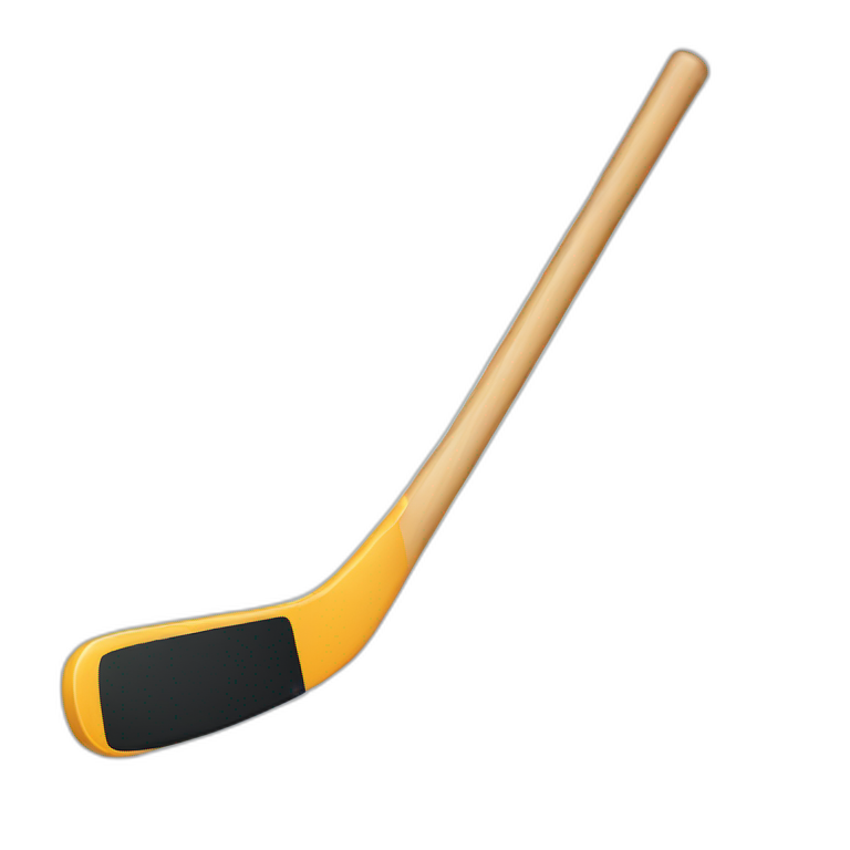 A hockeystick with a smile emoji
