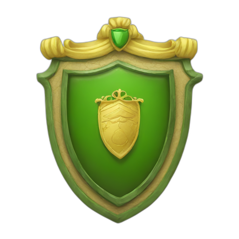 Green and yellow crest emoji