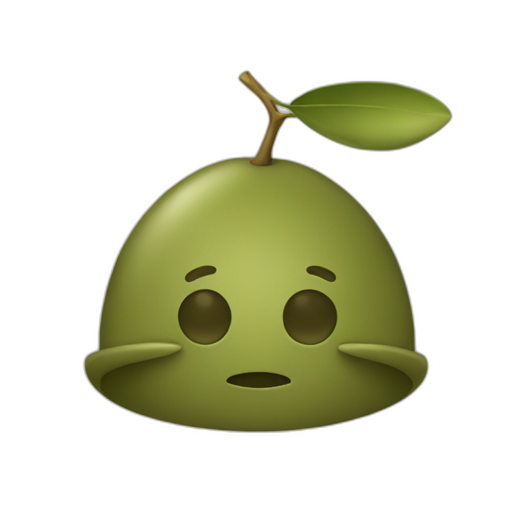 olive with an olive hat emoji