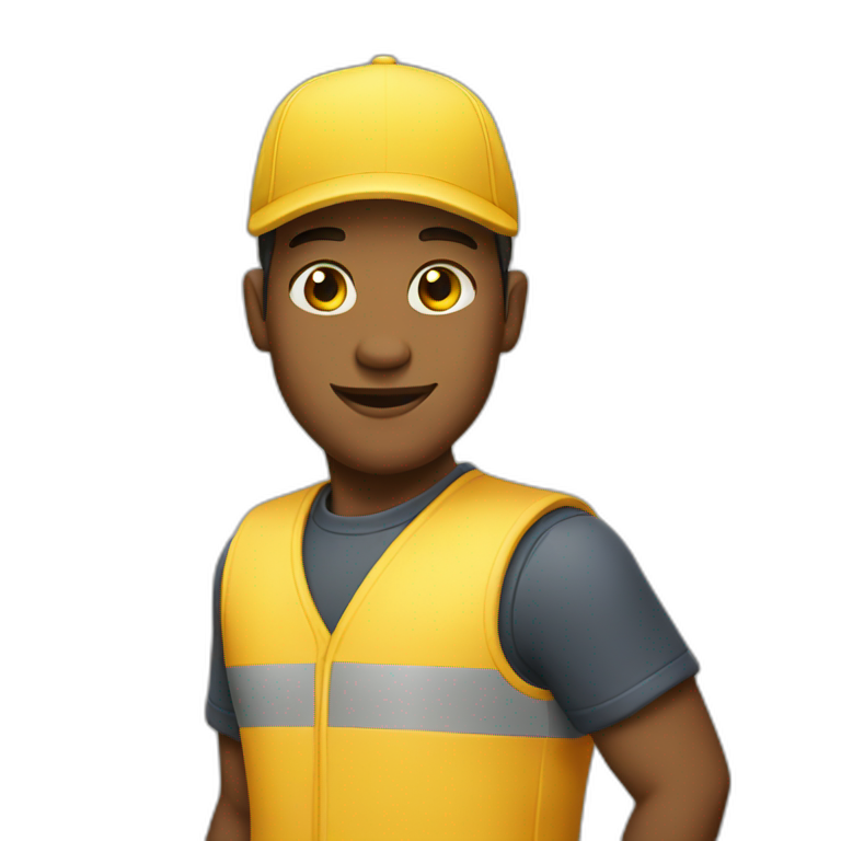 delivery boy yellow cap emoji