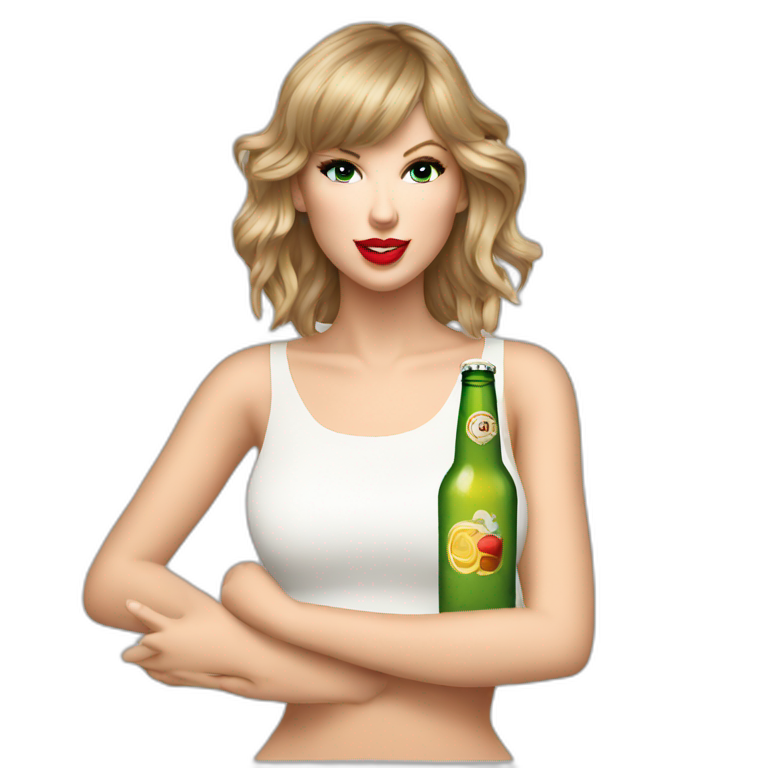 Taylor Swift drink a beer emoji