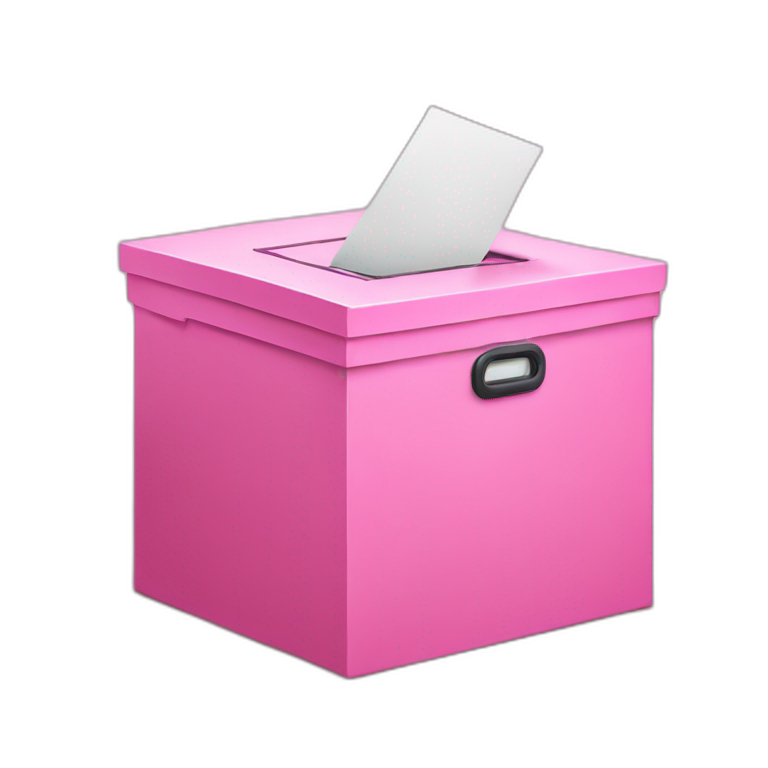 Pink voting ballot box emoji