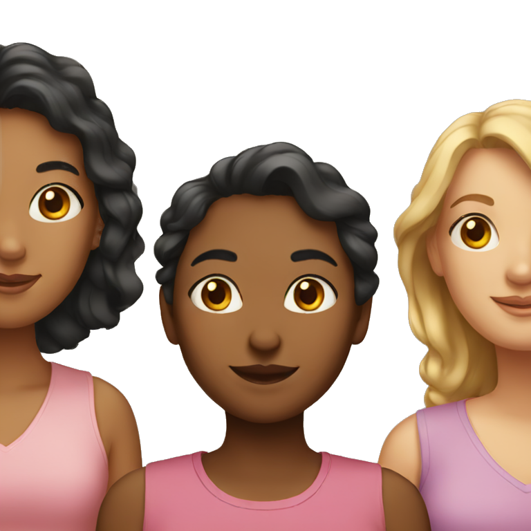 three diverse women emoji