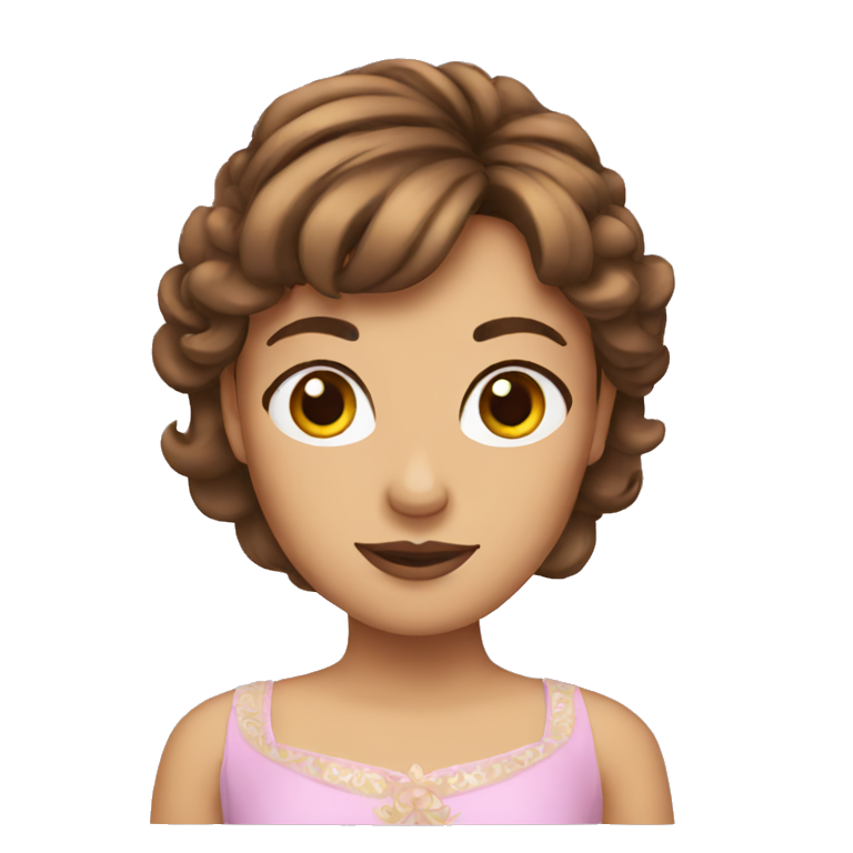 princess emoji with brown hair and bangs emoji