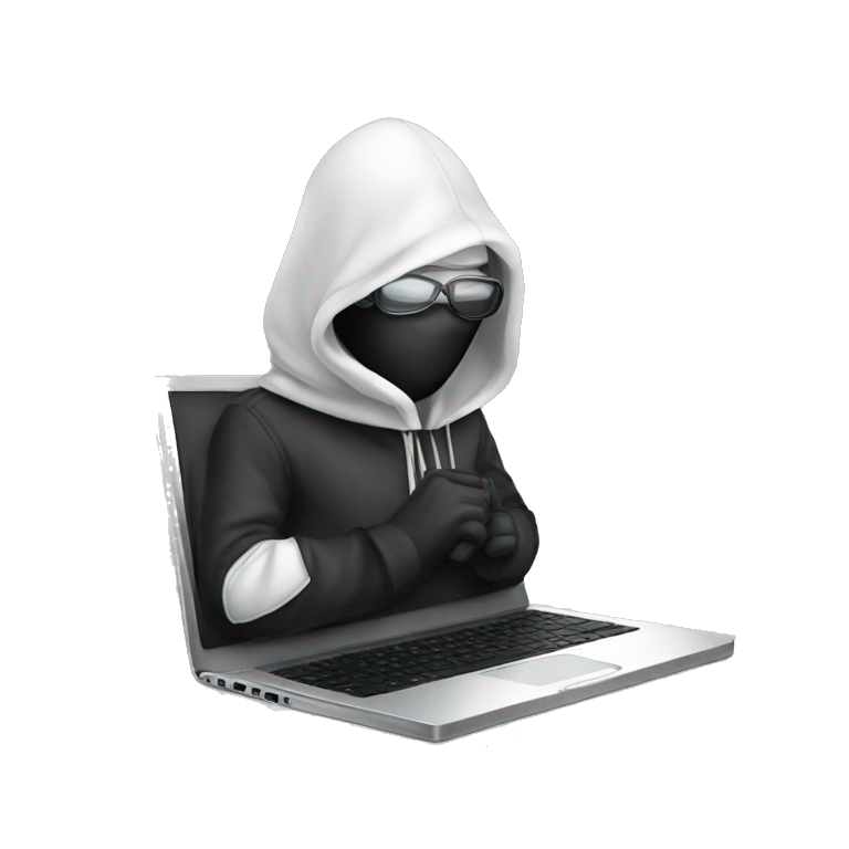 a hacker in a laptop  emoji