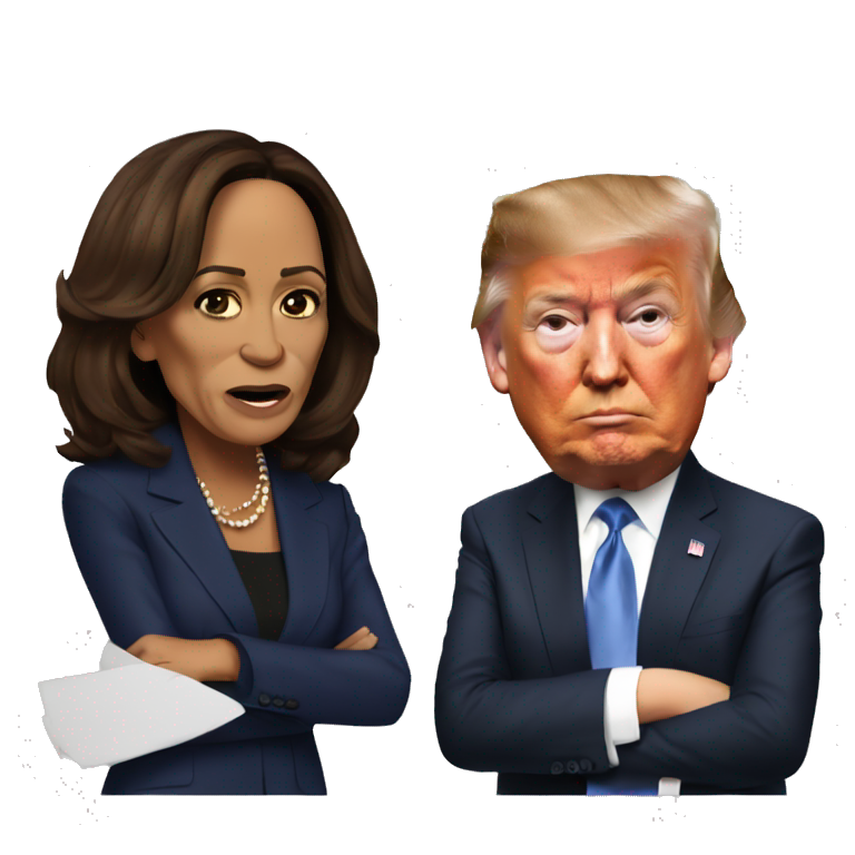 Kamala Harris debating Donald trump emoji | AI Emoji Generator