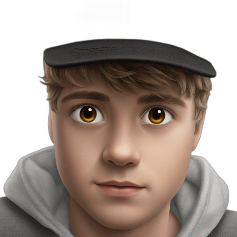 hat-wearing boy with brown hair emoji