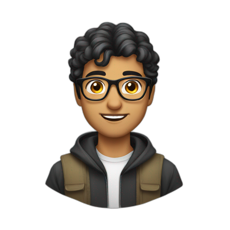 Yemeni arab With glasses young man emoji