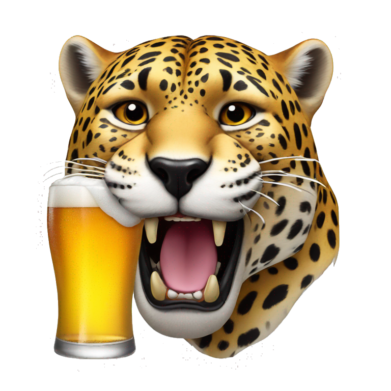 Jaguar drink a beer emoji
